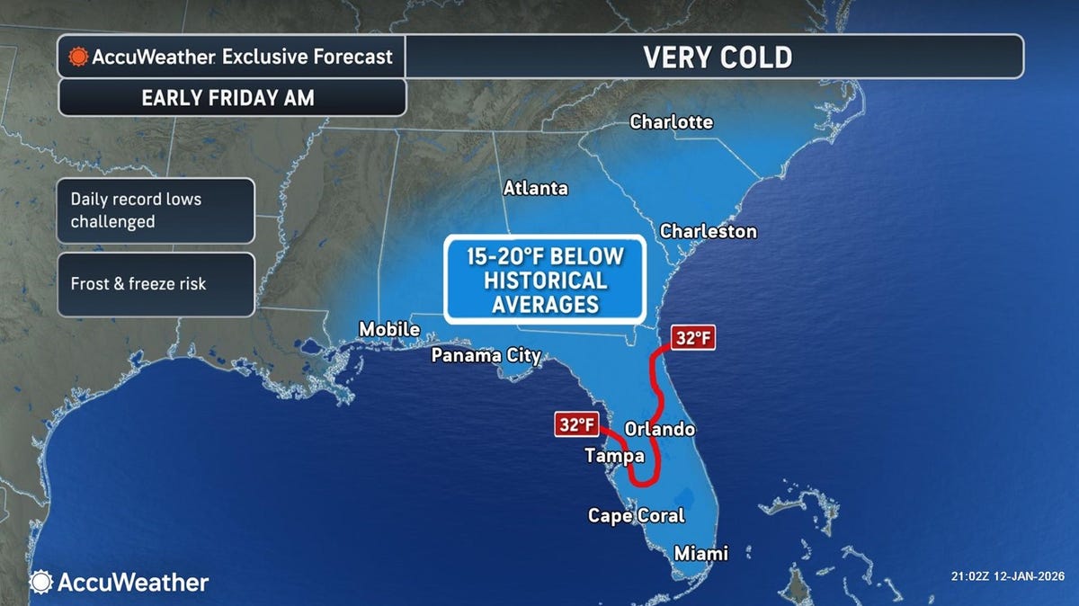 Îngheț în Florida: temperaturi record scăzute surprind locuitorii.