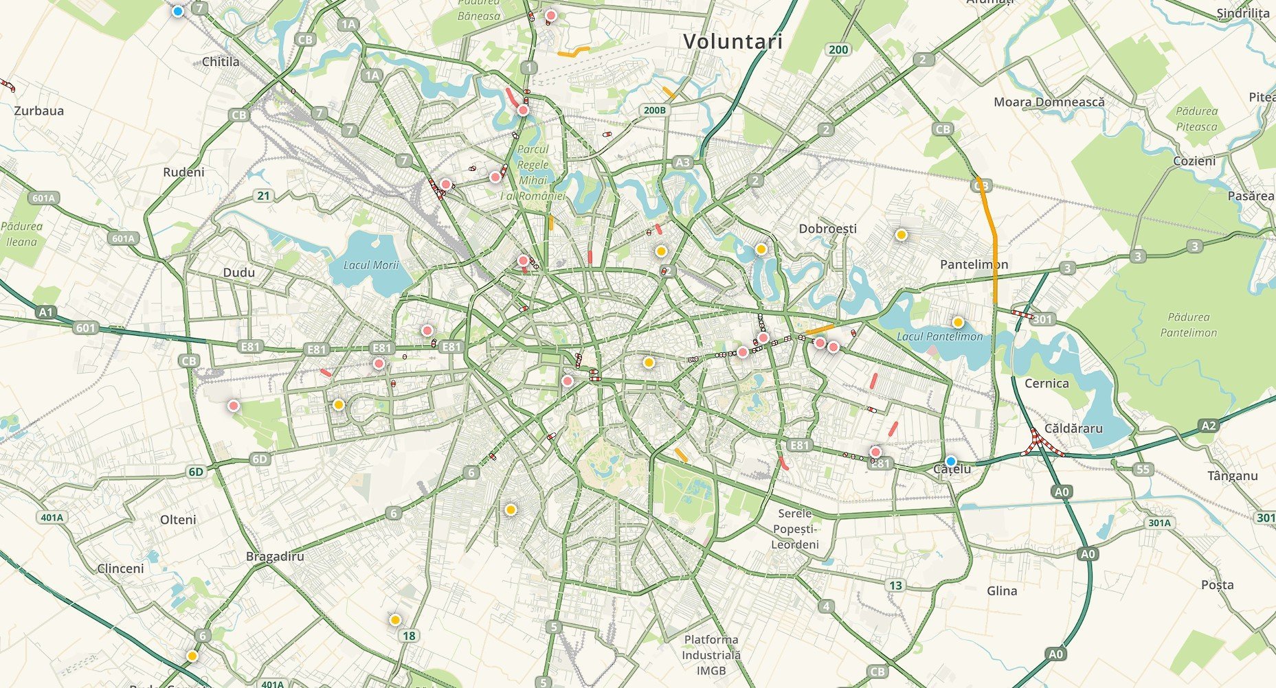 Bucureștiul a avut parte, luni dimineață, de o situație extrem de neobișnuită pentru o zi de început de an: traficul rutier s-a menținut la un nivel extrem de redus, aproape de inexistent
