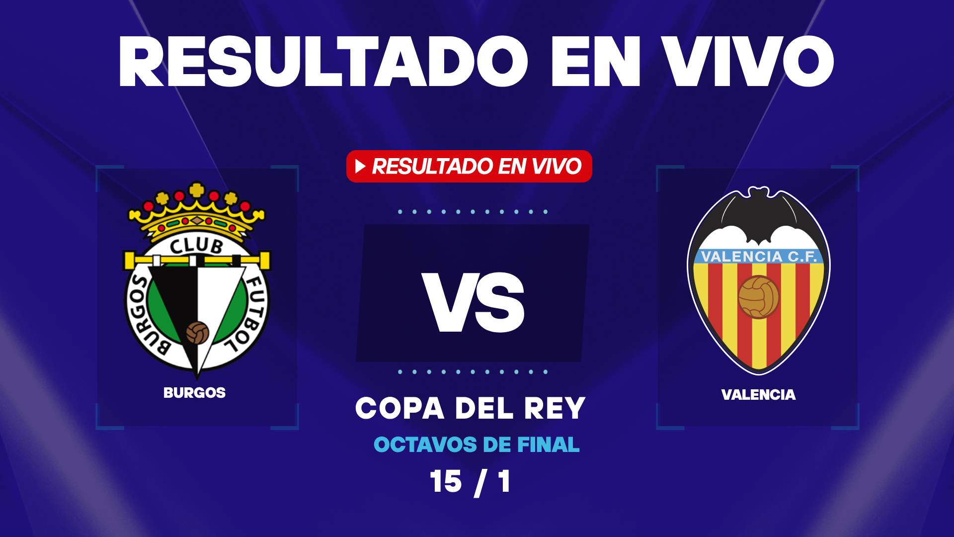 Burgos înfruntă Valencia în sferturile Cupei Regelui Astăzi, pe 15 ianuarie 2026, Burgos CF se pregătește să găzduiască meciul de sferturi al Cupei Regelui împotriva marelui club Valencia CF, într-o confruntare ce promite intensitate