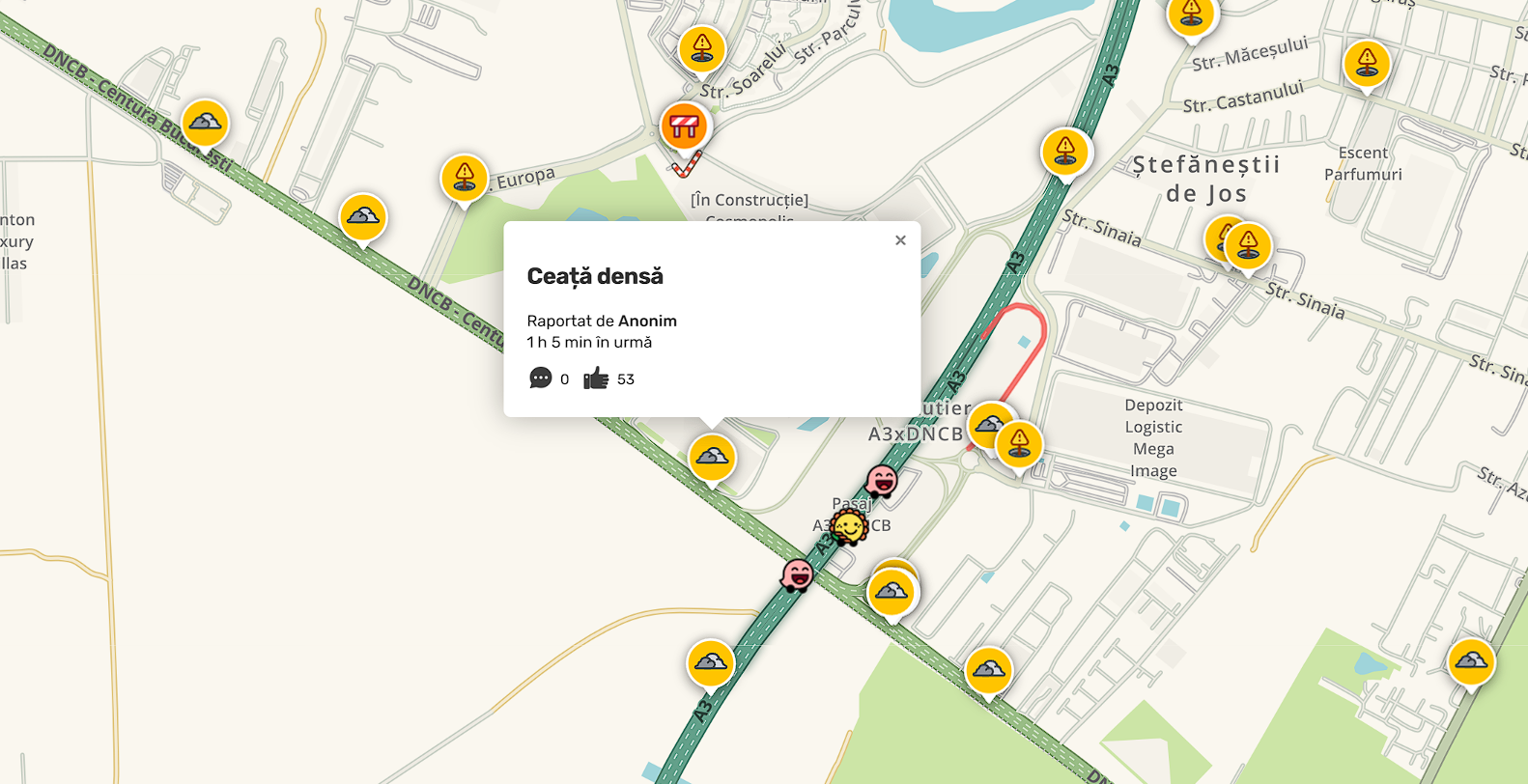Traficul din Capitală și din împrejurimi se află sub incidența unor condiții meteo extrem de dificile, iar autoritățile atenționează asupra riscurilor generate de ceața densă