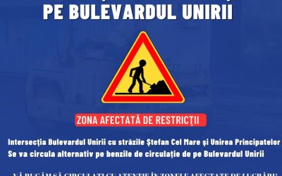 Focșani. Restricţii de circulaţie, astăzi, pe Bulevardul Unirii