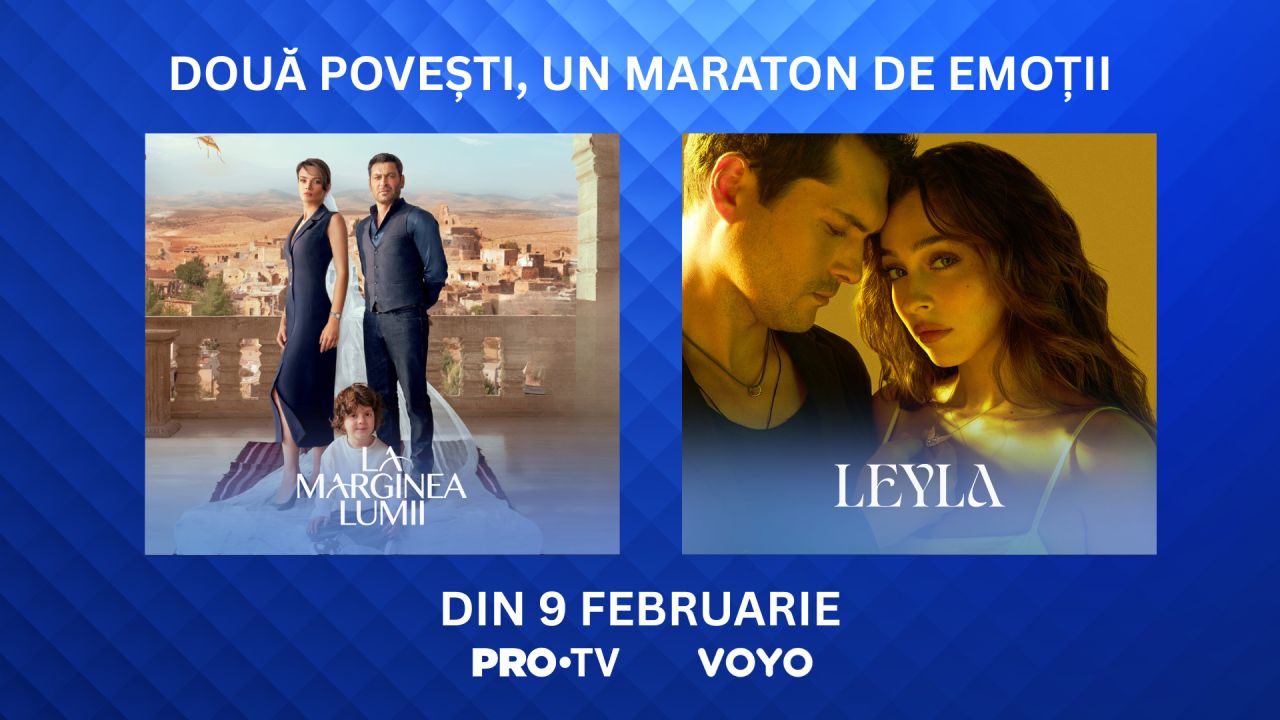 PRO TV aduce două seriale turcești emoționante, dedicate puterii feminine De luni până vineri, PRO TV îmbogățește grila sa de programe cu două seriale dramatice turcești, „La marginea lumii” și „Leyla”, ce pun în centrul atenției destine feminine profund marcate de pierdere și nedreptate