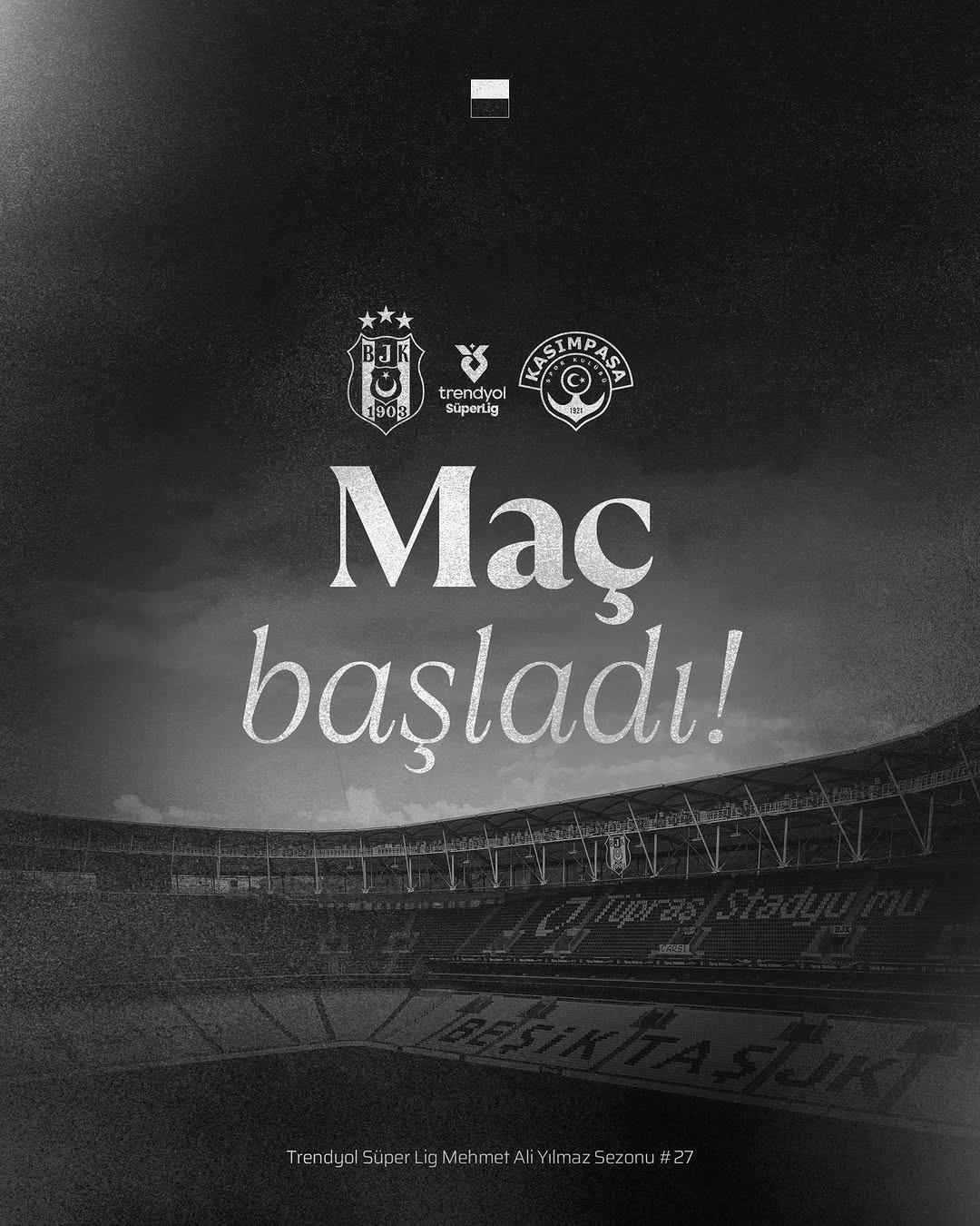 Beşiktaş începe meciul cu entuziasm și determinare, prilej de bucurie pentru fanii echipei Beşiktaş Spor Kulübü a dat start oficial meciului după ce a anunțat pe rețelele sociale că partida a început, iar entuziasmul și speranțele fanilor sunt din ce în ce mai vizibile