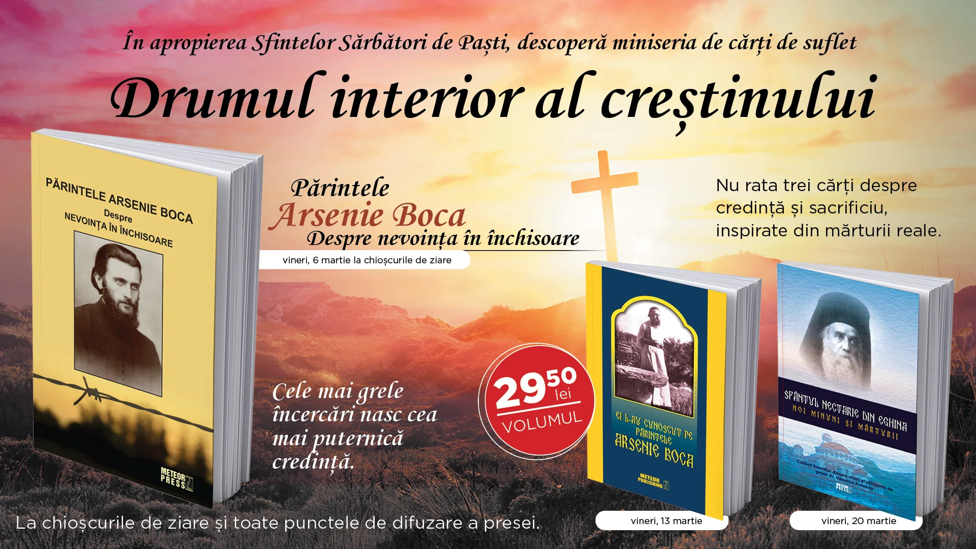Miniseria editorială „Drumul interior al creștinului”, o colecție de trei volume dedicate credinței și sacrificiului, își propune să readucă în lumină povești adevărate despre oameni care, în ciuda necazurilor și încercărilor, și-au păstrat devotamentul față de valorile ortodoxe