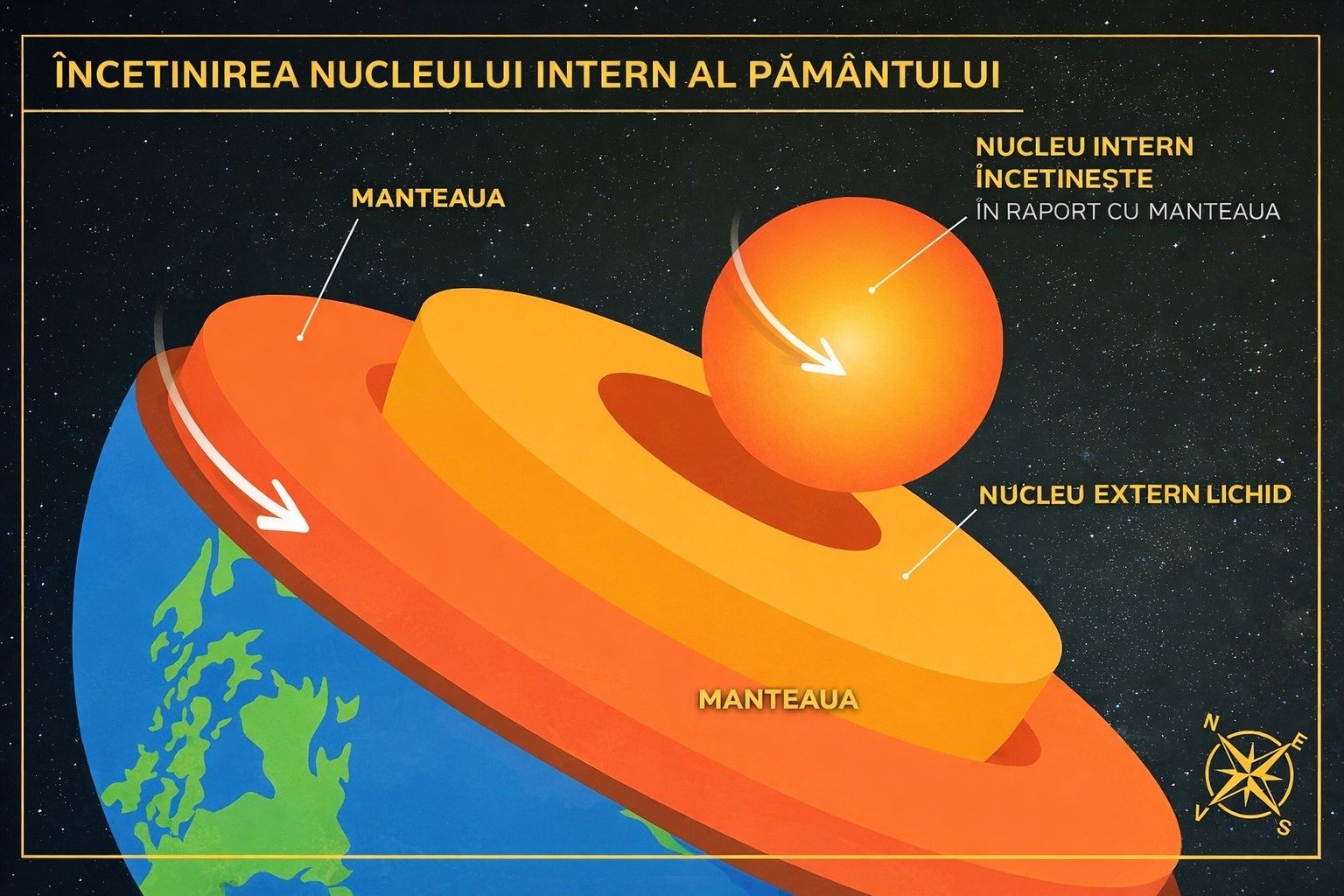 Fenomenul surprinzător care a captat atenția comunității științifice Internaționale a durat deja peste un deceniu: încetinirea nucleului intern al Pământului