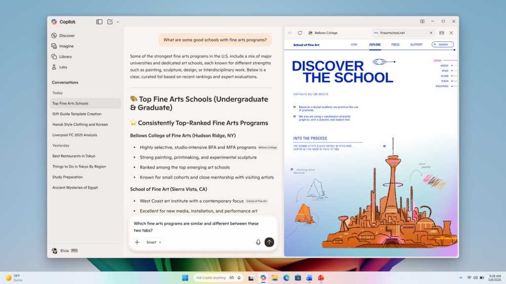 Copilot în Windows 11: mini-browser și alte funcții noi