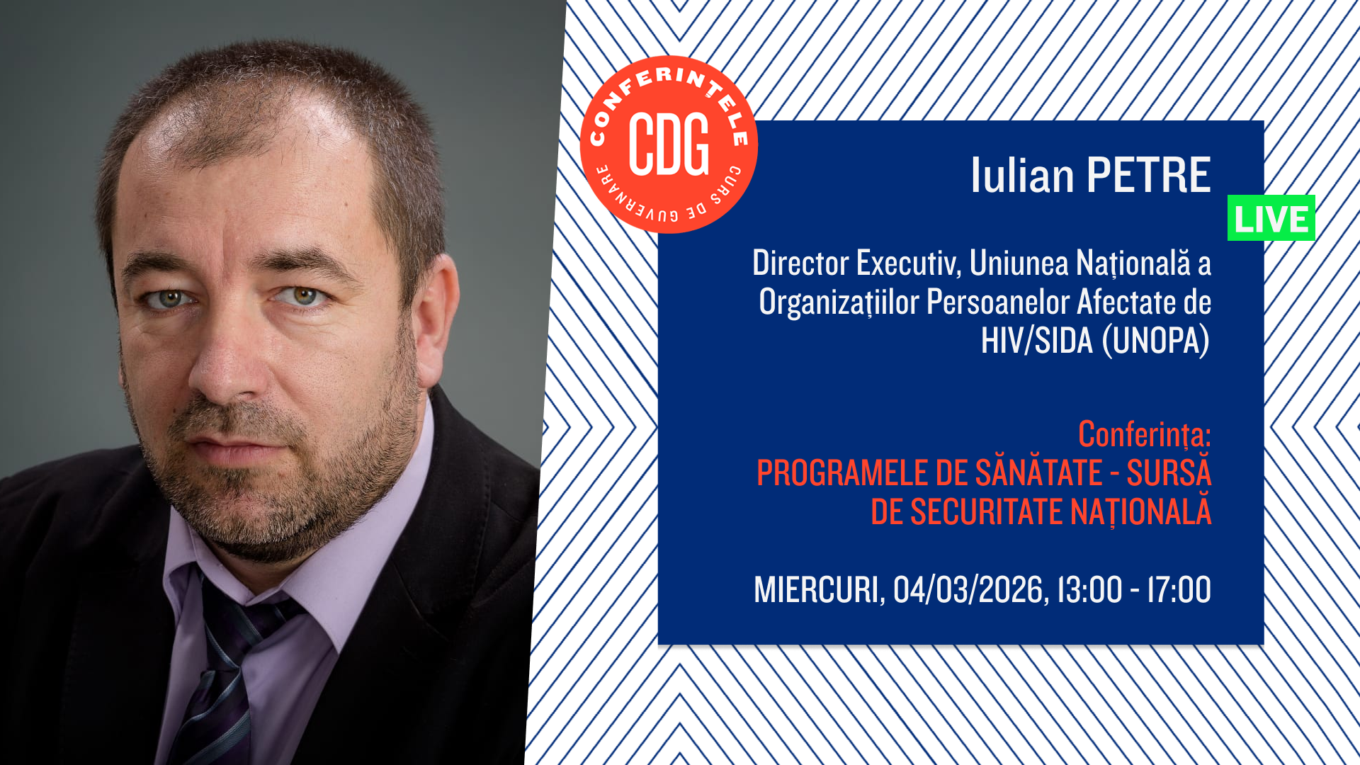 Lipsa stabilității bugetare amenință continuitatea tratamentului pentru persoanele infectate cu HIV în România, atrage atenția reprezentantul Uniunii Naționale a Organizațiilor Persoanelor Afectate de HIV/SIDA (UNOPA)