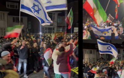 Imagini rare: Israelis și iranieni sărbătorind împreună după moartea lui Khamenei în Londra