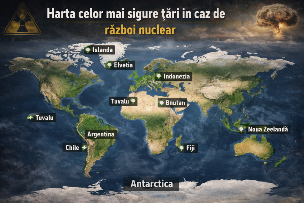 Tensiunea globală escaladează: care sunt cele mai sigure țări în cazul unui război nuclear? Lumea se află în pragul unei crize de proporții, iar temerile privind declanșarea unui conflict nuclear global devin din ce în ce mai acutizate