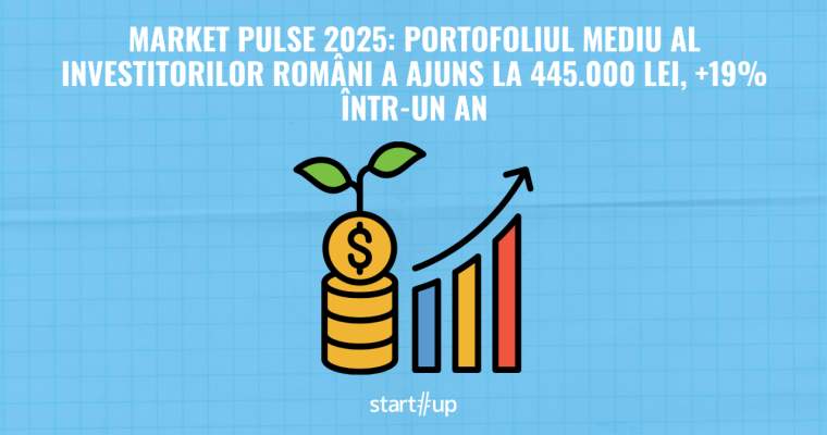 Portofoliul mediu al investitorilor români a atins în 2025 valoarea de 445.000 de lei, înregistrând o creștere remarcabilă de 19% față de anul precedent, conform ultimei ediții a studiului Market Pulse dedicat pieței autohtone de investiții
