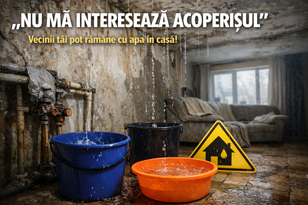 La adunările generale ale asociațiilor de proprietari, replica „Nu mă interesează terasa, acoperișul sau țevile” devine tot mai frecventă, dar poate avea consecințe grave pentru întreaga comunitate Discuțiile routine din cadrul asociațiilor de proprietari din România sunt frecvent marcate de o atitudine aparent apolitică, dar de fapt pot avea repercusiuni semnificative pentru întreaga comunitate