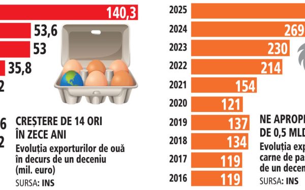 România, campioană la exporturi de carne de pasăre: afaceri de jumătate de miliard de euro