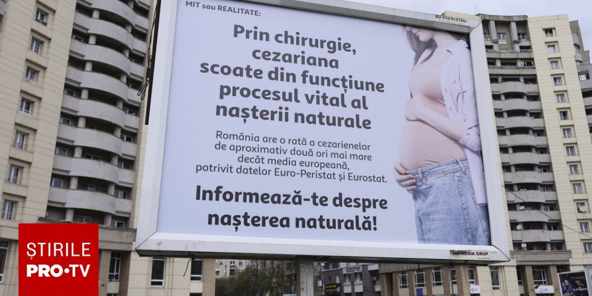 Plângeri la ANPC: Panourile despre cezariană iscă furie în București