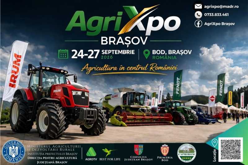 AgriXpo Brașov 2026: Peste 200 de expozanți la Bod, în septembrie