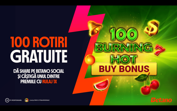 Betano Social împarte 100 de premii: 100 de Rotiri Gratuite pentru norocoși