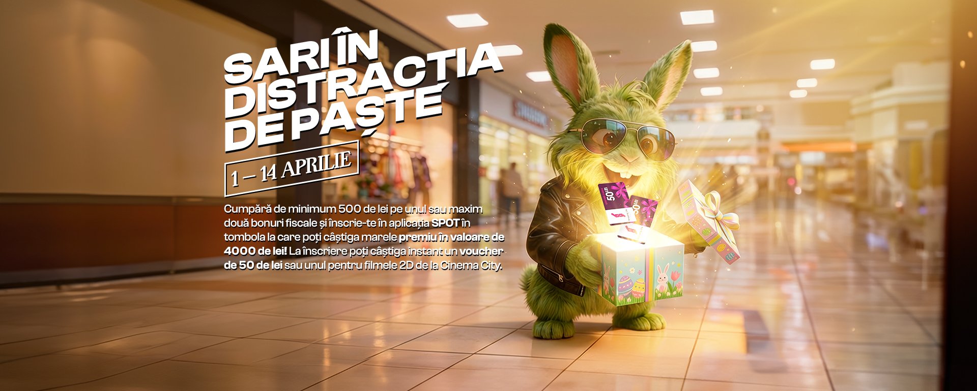 Shopping City Târgu Jiu anunță activități speciale de Paște și program extins Shopping City Târgu Jiu pregătește o serie de activități dedicate sărbătorilor de Paște, în timp ce anunță programul de funcționare pentru perioada aprilie