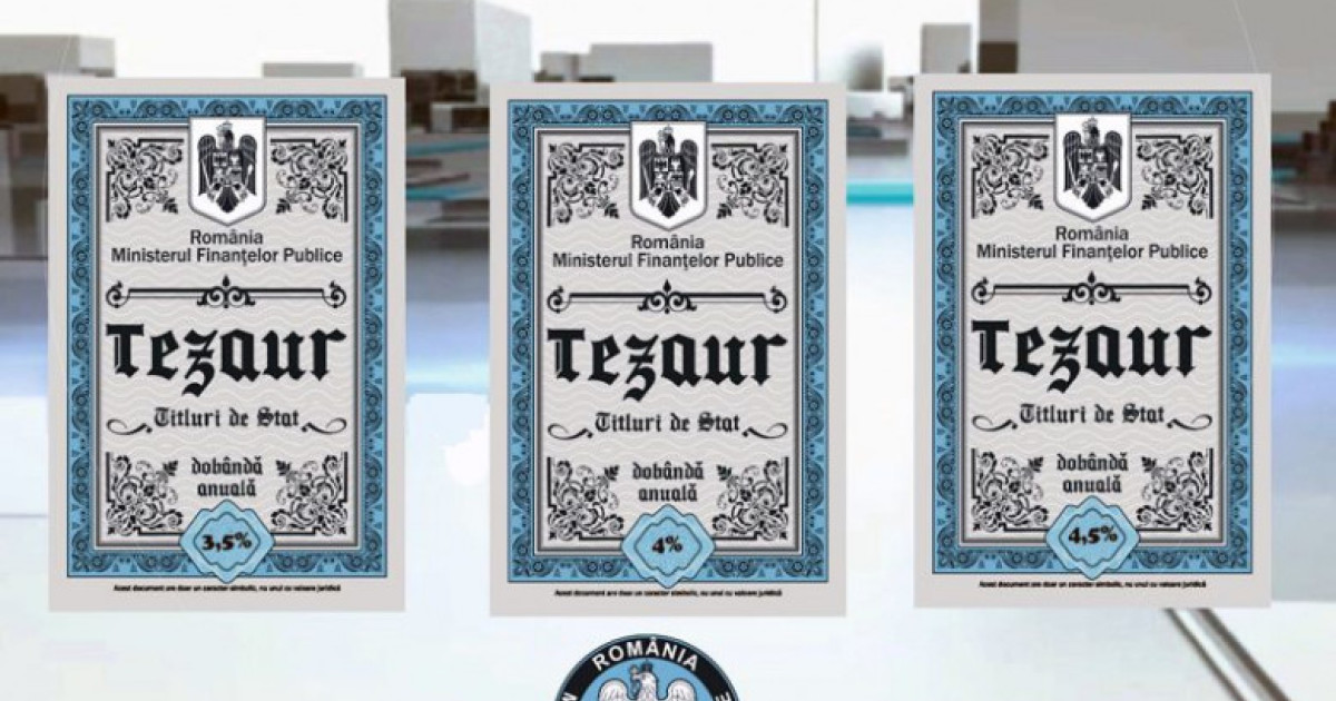 Ministerul Finanțelor anunță lansarea unor noi titluri de stat TEZAUR, cu dobânzi neimpozabile de până la 7,50% pe an, disponibile pentru subscriere între 6 aprilie și 8 mai
