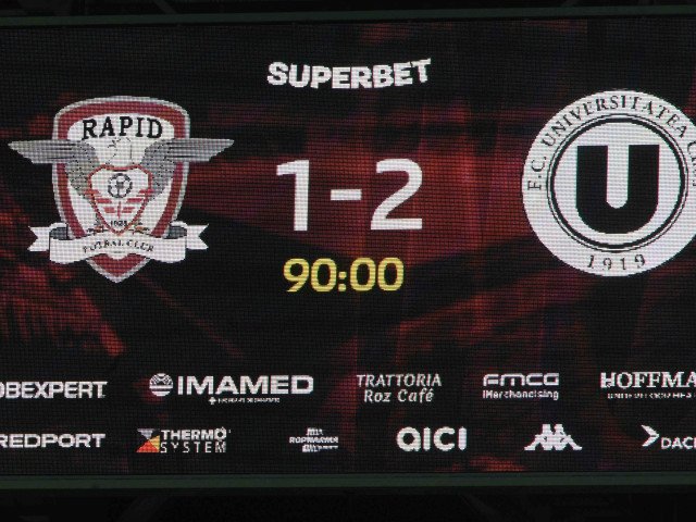 Rapid a coborât din clasament după înfrângerea de acasă cu U Cluj, marcând astfel un punct critic în sezonul actual