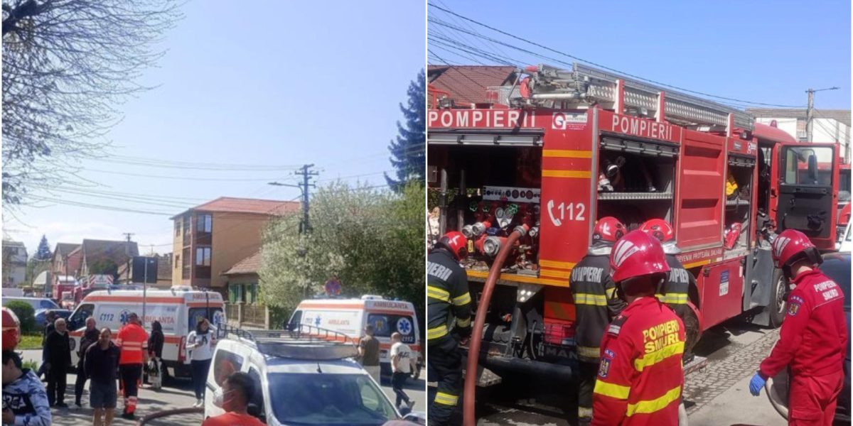 Incendiu-coșmar la Sibiu: Zeci de oameni evacuați, trei victime la spital