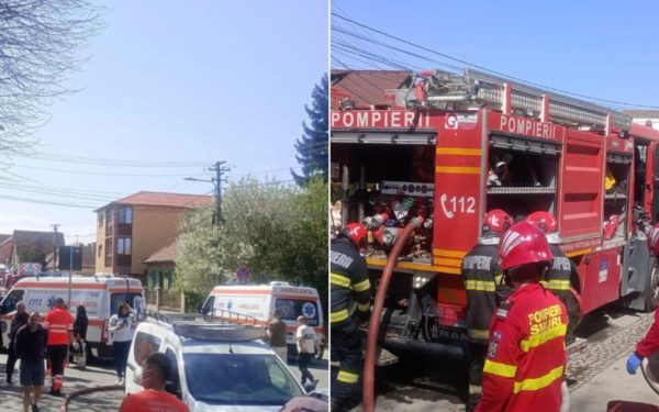 Incendiu-coșmar la Sibiu: Zeci de oameni evacuați, trei victime la spital