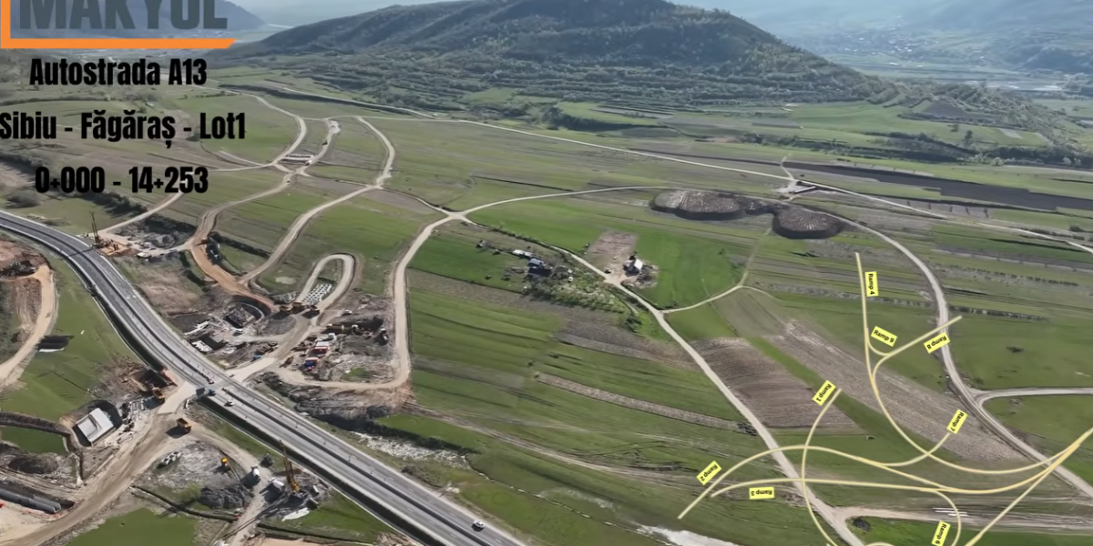 UITE VIDEO: Nodul rutier Sibiu-Făgăraș, A13, avansează! Cum stau lucrările