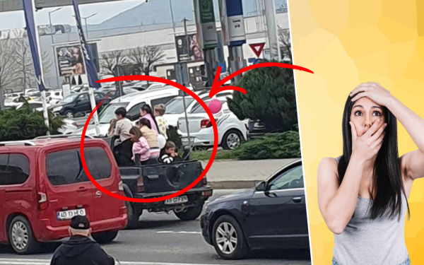 ȘOC în Alba: Șapte copii, transportați ilegal în benă pe un drum aglomerat