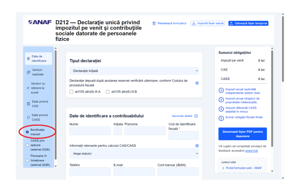Persoanele fizice autorizate (PFA) și alte categorii de contribuabili care își plătesc singuri impozitul pe venit se pot bucura de o bonificație de 3% din impozit, cu condiția să respecte anumite termene și proceduri