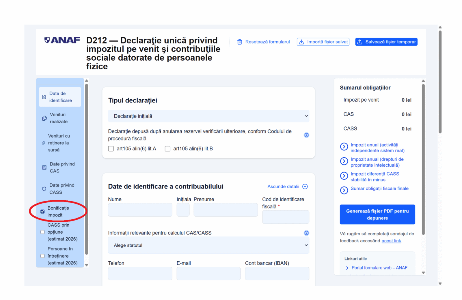 Persoanele fizice autorizate (PFA) și alte categorii de contribuabili care își plătesc singuri impozitul pe venit se pot bucura de o bonificație de 3% din impozit, cu condiția să respecte anumite termene și proceduri