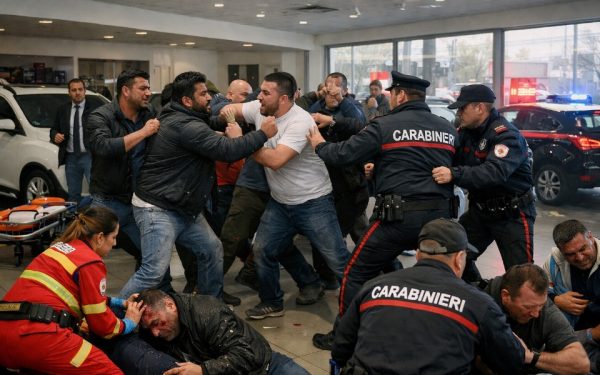 Bătaie ca-n filme într-un dealer auto italian: români, indieni și pakistanezi, KO