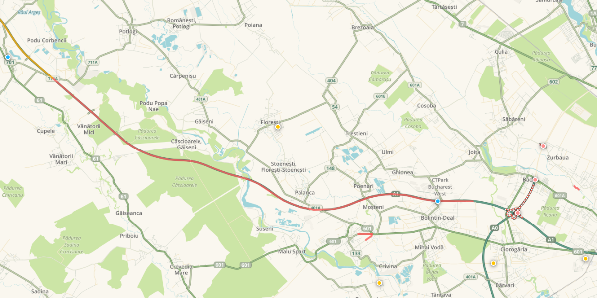 Cozi infernale la intrarea în București: 20 km pe A1. Rutele ocolitoare