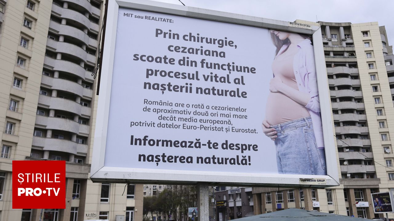 Colegiul Medicilor, atac la panourile pro-cezariană din București!