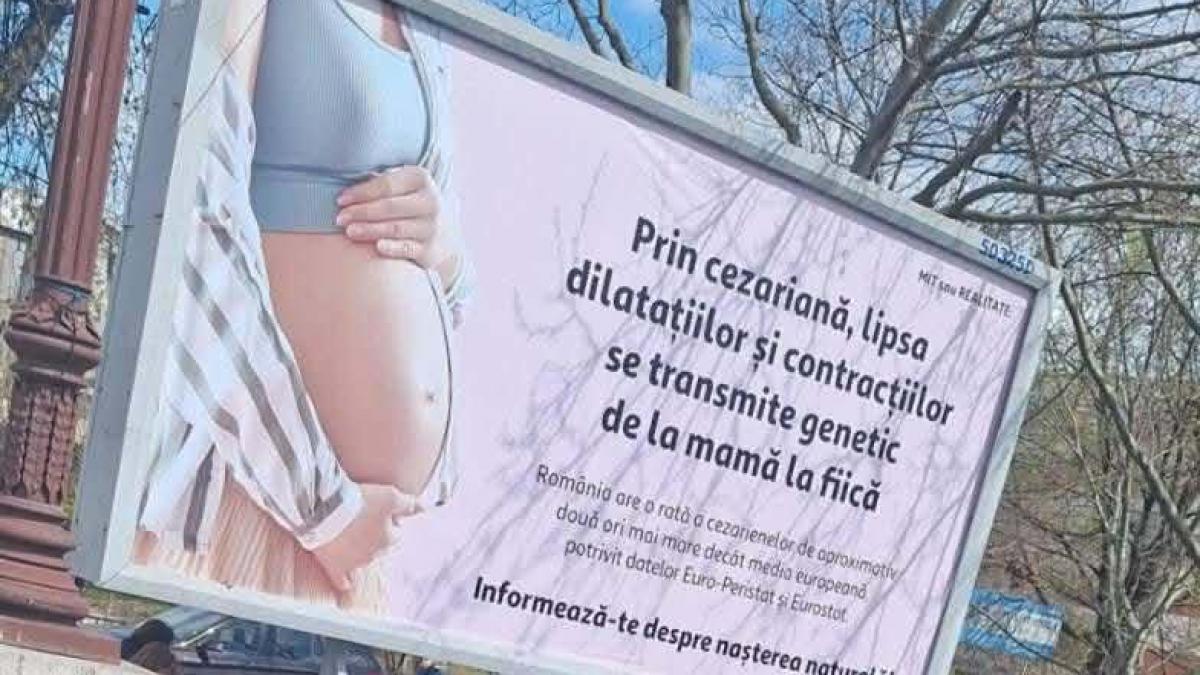 Panourile anti-cezariană în București, contestate dur de Colegiul Medicilor