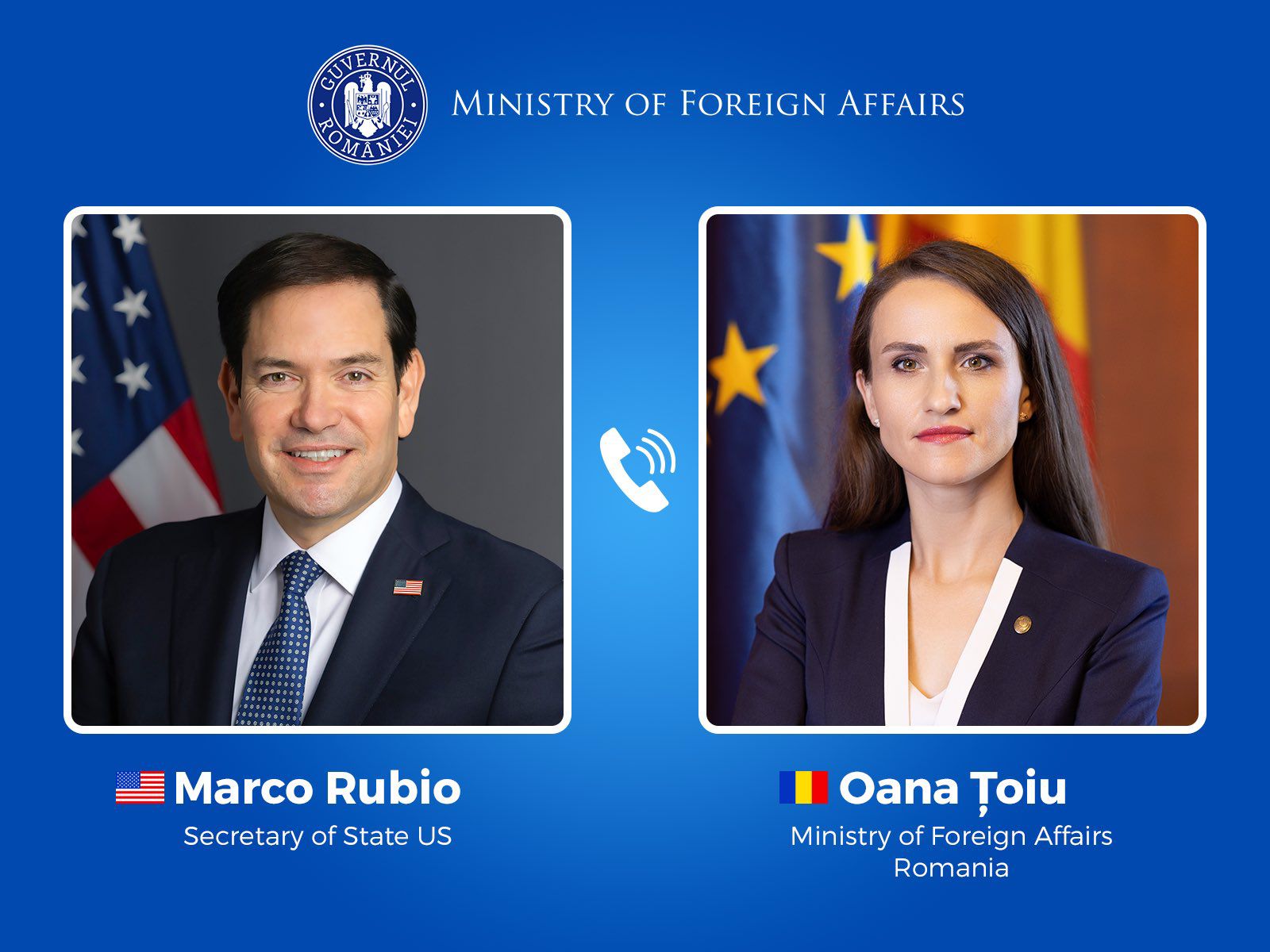 Oana Țoiu și Marco Rubio, dialog crucial: Securitate, economie și relații bilaterale