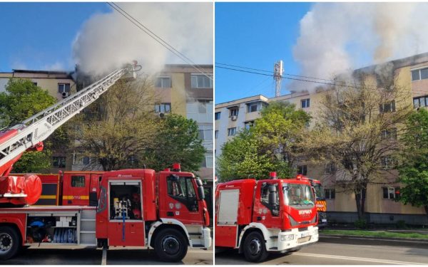 Incendiu devastator într-un bloc din Craiova: 14 oameni evacuați