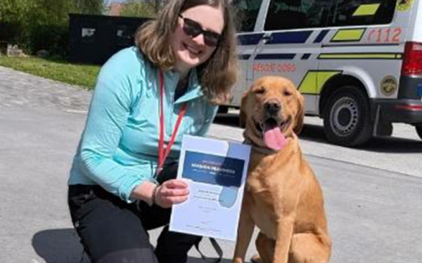 Tobi, primul câine român de salvare certificat internațional: Lucrează non-stop!