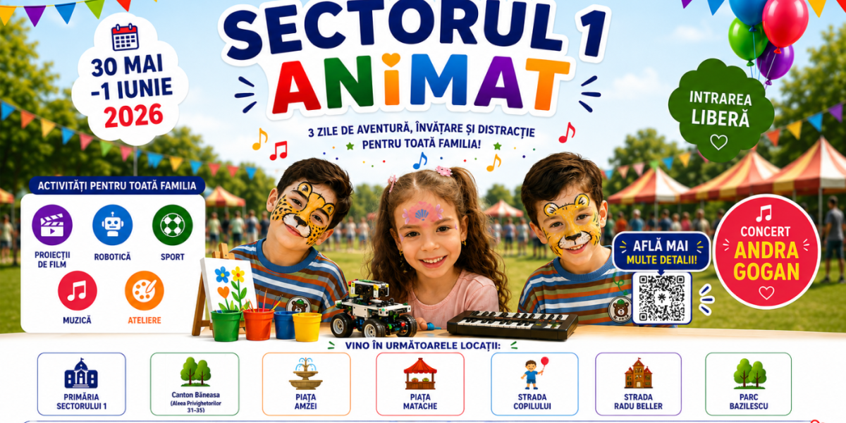 Sectorul 1, oraș al copiilor de 1 Iunie: Programul complet pentru trei zile