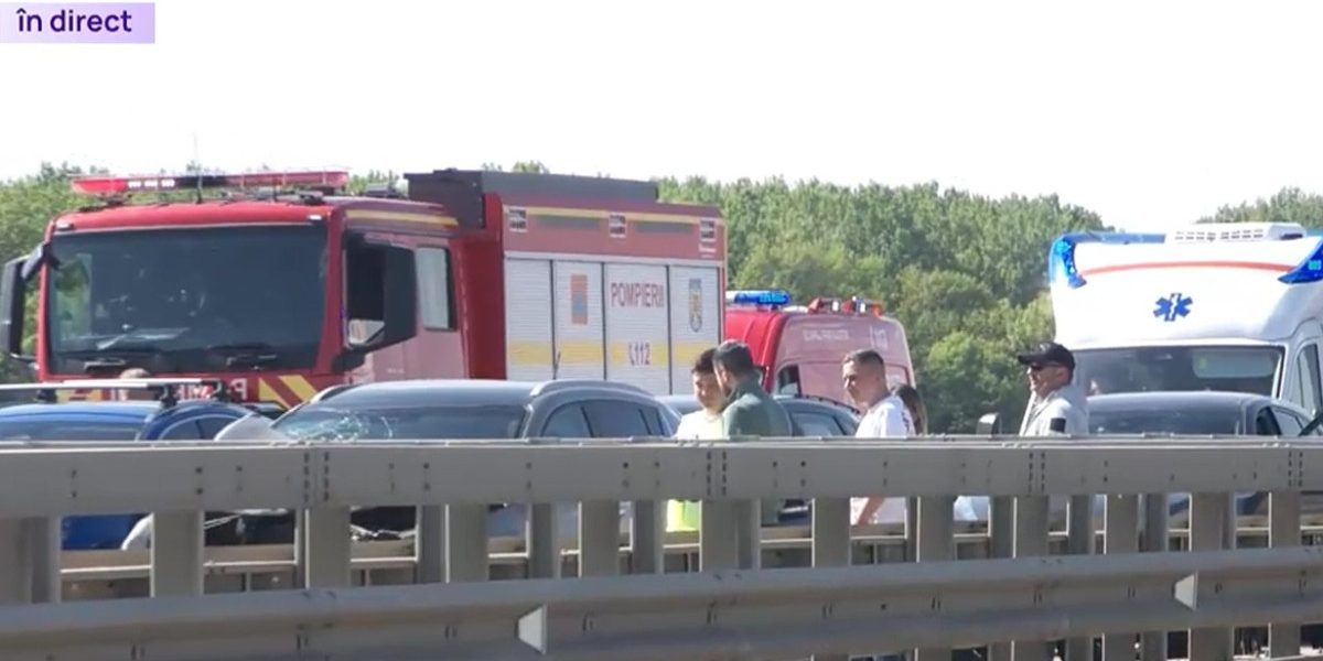Accident URIAȘ pe A3: 7 mașini implicate, circulația spre București, BLOCATĂ