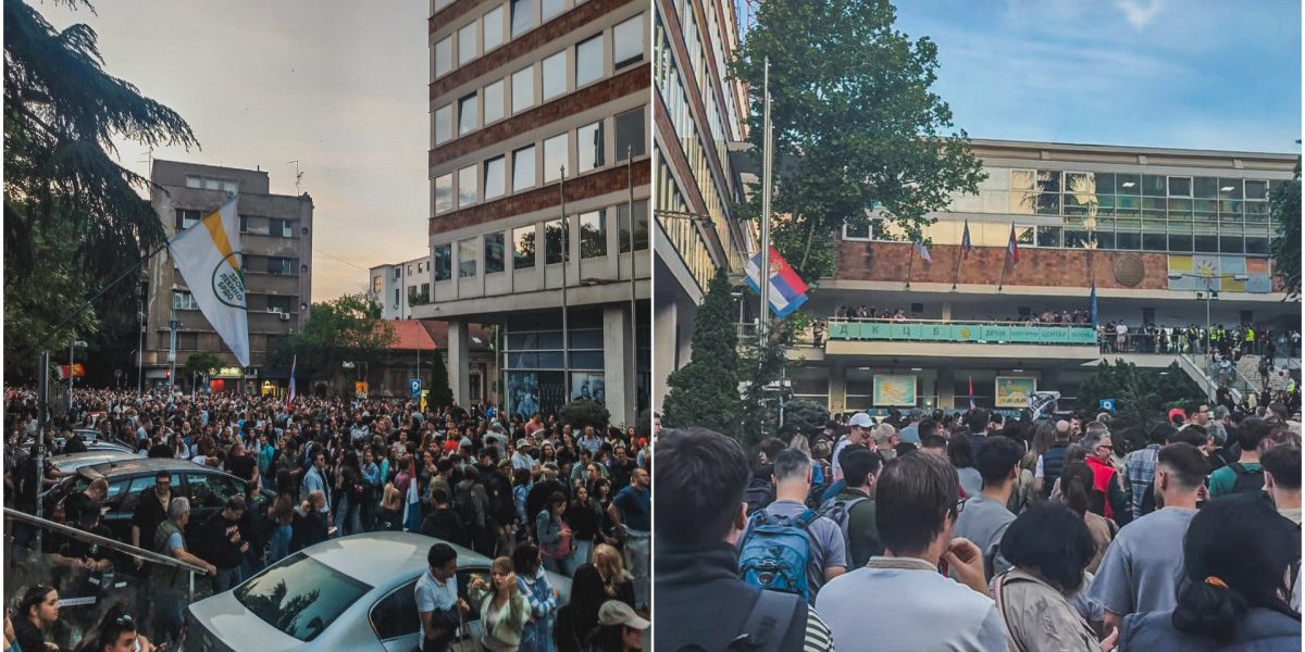 Șoferul a intrat în mulțime la protestele din Belgrad: HAOS total