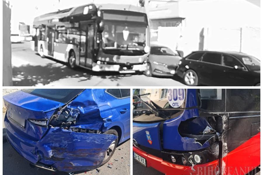 OTL: Autobuz izbit mașina lingă Spitalul Județean