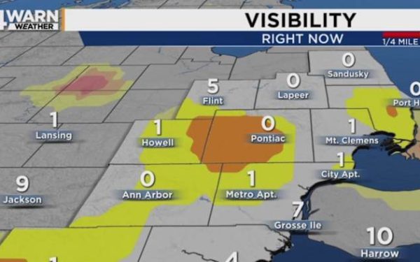 Ceață densă blochează dimineața în sud-estul Michiganului; revin furtunile
