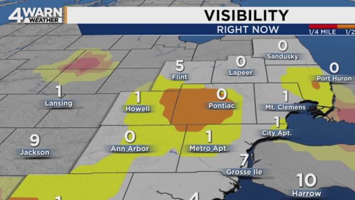 Ceață densă blochează dimineața în sud-estul Michiganului; revin furtunile