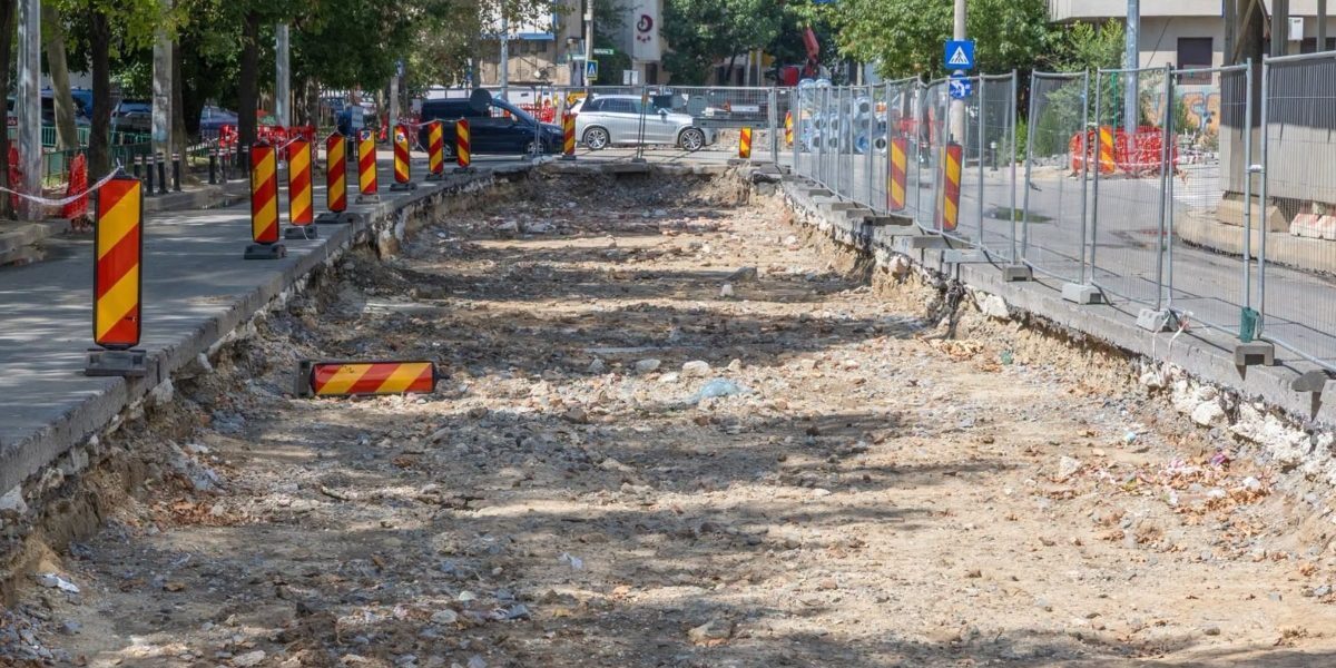 FOTO | Vestigii pe șantierul liniei de tramvai. Lucrările, oprite
