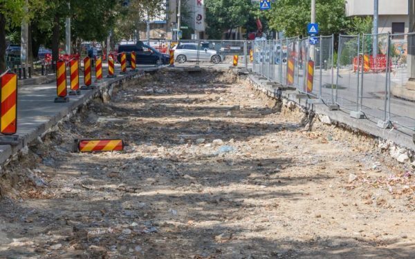 FOTO | Vestigii pe șantierul liniei de tramvai. Lucrările, oprite