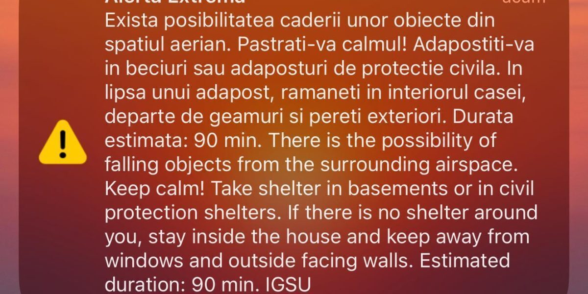 Tulcea sub RO-ALERT: al treilea mesaj în ore!