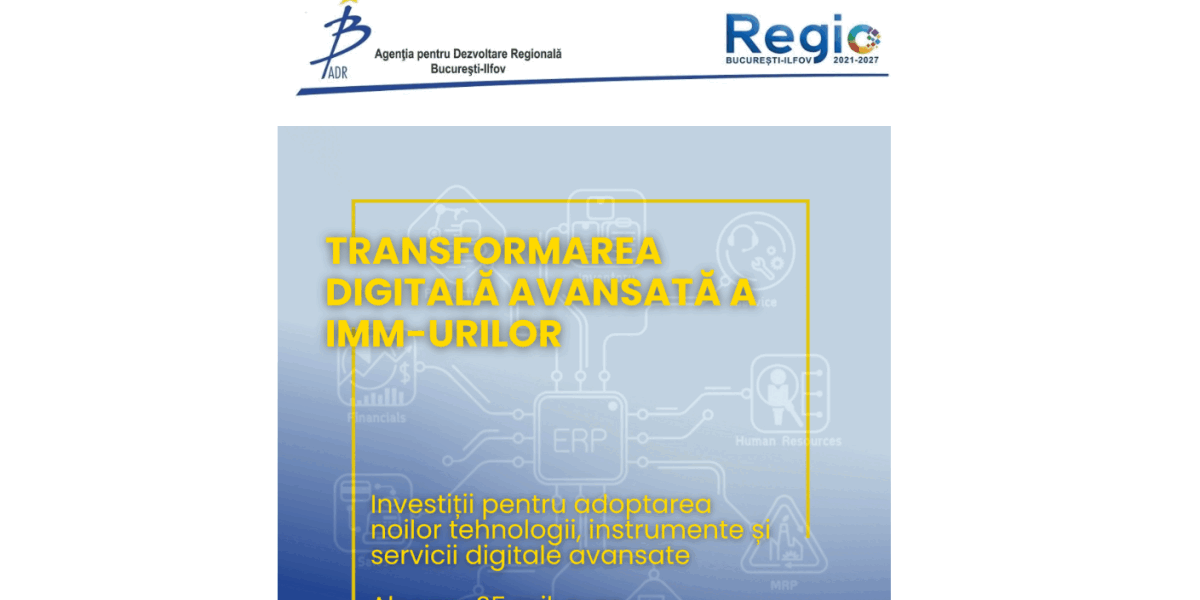 Granturi IMM 25 mil EUR: București, Ilfov pentru digitalizare avansată