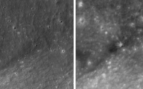 Nou crater pe Lună după impactul rachetei SpaceX