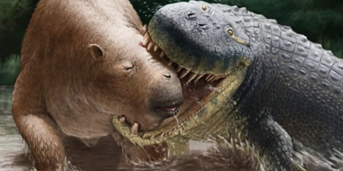 Rege preistoric: Crocodil cât o mașină, vâna rinoceri