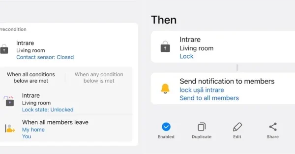 SmartThings îmi încuie ușa singur. Alerte automate și scenarii noi