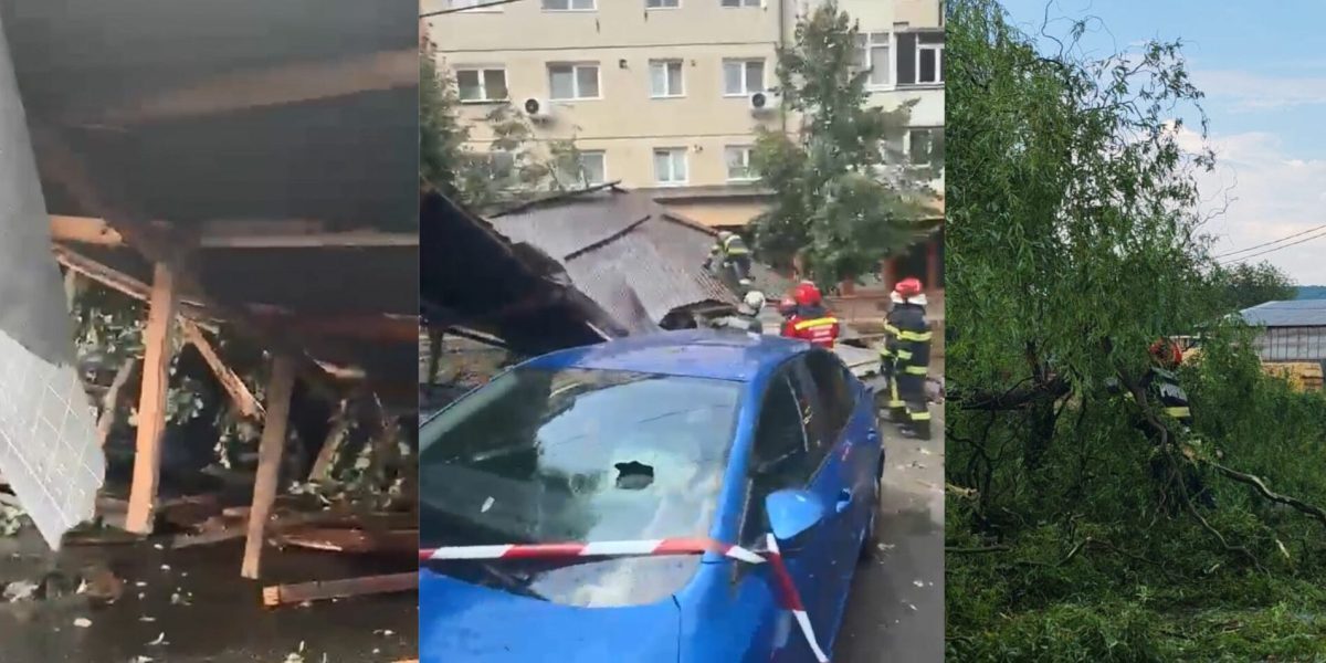 Vijelie lovește țara: Acoperiș la Sibiu, blocaj în Argeș