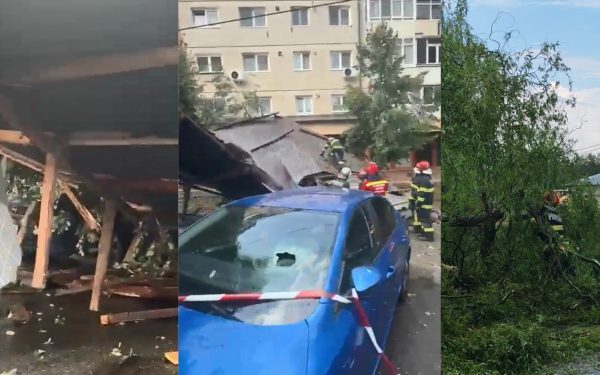 Vijelie lovește țara: Acoperiș la Sibiu, blocaj în Argeș